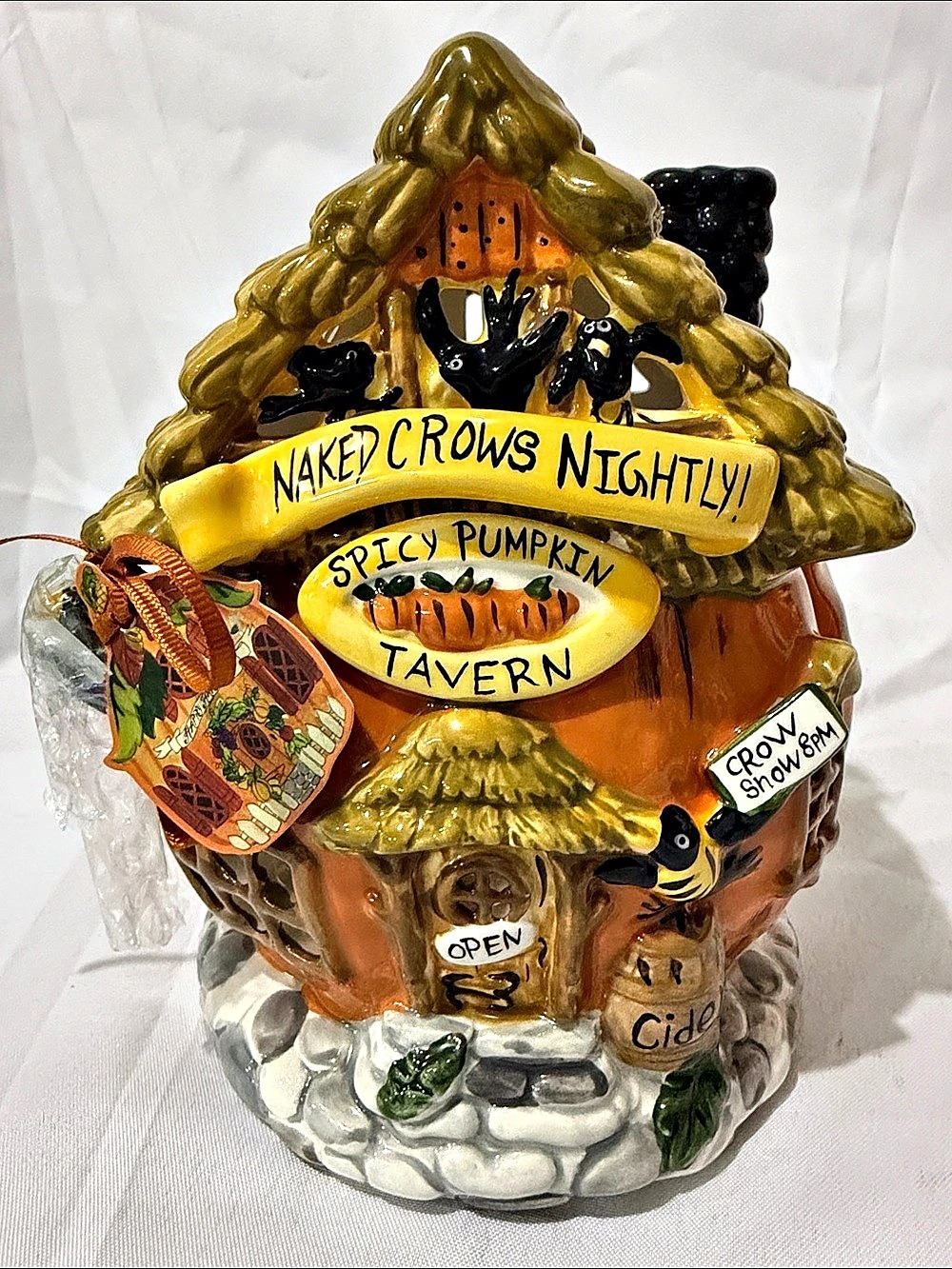 Blue Sky Heather Goldminc Spicy Pumpkin Tavern Halloween Tealight House NWT